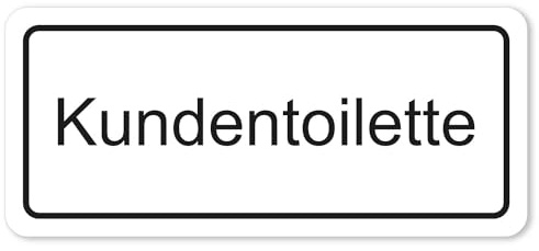 iSecur Kundentoilette Aufkleber 25 x 11 cm WC Tür Schild - hin625 | Hinweis-Aufkleber Kundentoilette, Toiletten-Sticker, WC Klebe-Schild neutral, für Restaurant Laden Geschäft, UV-wetterfest