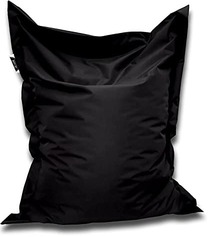 PATCH HOME Orginal Premium Gaming Sitzsack Sitzkissen für In & Outdoor Fertig befüllt in 3 Größen & 27 Farben 145 x 100cm Schwarz