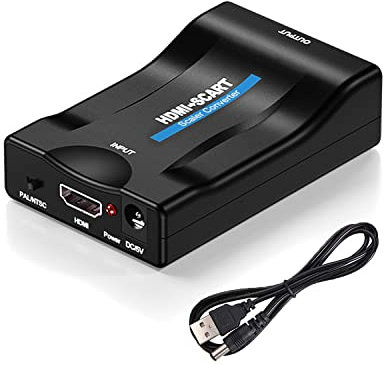 adattatore scart hdmi, Adattatore Per Convertitore Composito Da Hdmi A Scart, Adattatore Audio Video Da Hdmi A Scart, convertitore scart hdmi Supporto Ntsc/Pal Tv Out, Per Ps3/Ps2/Tv/Dvd