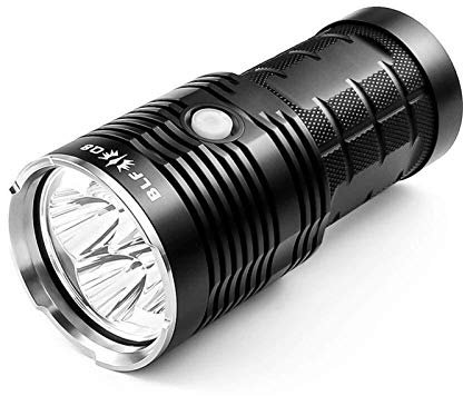 Ultra-Long Standby Electric Torch BLF Q8 4*XPL 5000lm Powerful LED Flashlight 18650 Professional Searchlight Multiple Operation Procedure as a Power Bank and Camping Accessories (Body Color : Black)