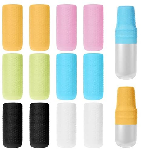 Aucuu Manchons éLastiques pour Voyage Anti-Fuites, 12Pcs Étanches Bouteille de Voyage Silicone, Manchons de Voyage en Silicone pour articles de toilette