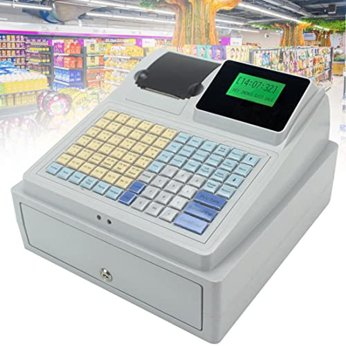 Kleine Registrierkasse, Elektronische Kasse Registrierkasse, 81 Tasten POS-Kasse, Digitale LED, Supermarkt Einzelhandel Restaurant Englische Kassensystem