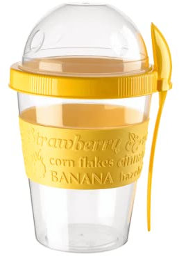 Reusable Yogurt Pots With Lids, Overnight Oats Jar Container with Spoon, 20 Oz 600ml Yoghurt Container, Breakfast Pots To Go, Dishwasher Safe Yogurt Pot Granola Muesli Cereal 100% BPA Free