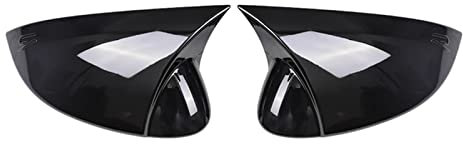 Rückspiegelgehäuse Für VW Für GOLF 8 MK8 2020 2021 Auto Rückspiegel Abdeckungen Spiegel Abdeckkappe Kohlefaser Schwarz Flügel Auto Spiegelkappen (Farbe : 1 pair black)
