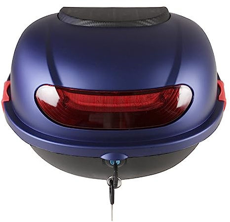 JUNNIU Caja Superior Trasera de la Motocicleta Caja Superior del Maletero Trasero Caja Impermeable del Maletero del Equipaje del Scooter para el Equipaje del Casco de la Tienda, con 2 Llaves, Tira