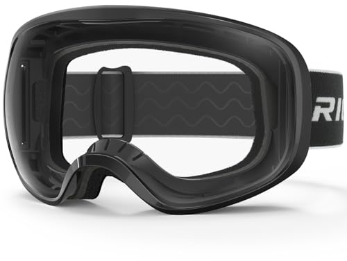 RIOROO Premium skateboard motorcykel skidglasögon och glasögon för män kvinnor, 100 % anti-UV, dammtät, anti-dimma, dubbel lins, snöskoter, motorcykelglasögon, skidglasögon, för skidåkning, surfing