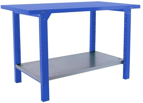 SimonRack Tavolo da lavoro officina, banco di lavoro, extra forte, capacità carico 700 kg, misure 830 x 1500 x 730 mm, blu