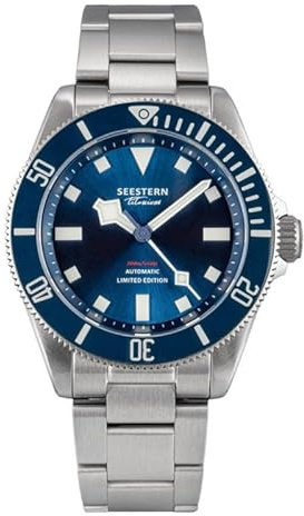 Seestern S430 Automatico Titanio Blu Diver Orologio Uomo