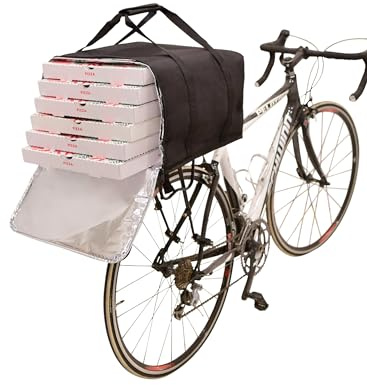Générique Isolerad väska för pizzaleverans - för cykel - 40 liter - Uber Eats, Deliveroo, svart, Vattentät väska