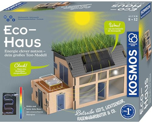 KOSMOS 621070 Eco-Haus - Energie clever nutzen - Dein großes Test-Modell, Experimentierkasten für Kinder ab 8 Jahre zu Themen Solar, regenerative Energien und Nachhaltigkeit