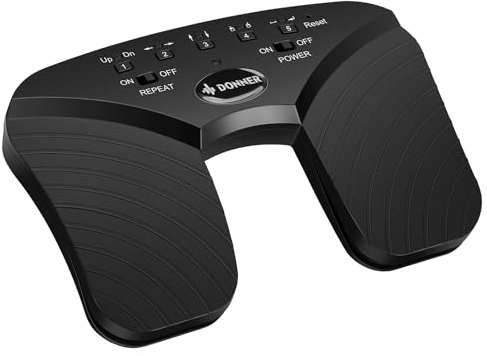 Donner Wireless Page Turner Pedal, wiederaufladbare Musik Page Turner Fußpedal für Tablets Telefon, Schwarz