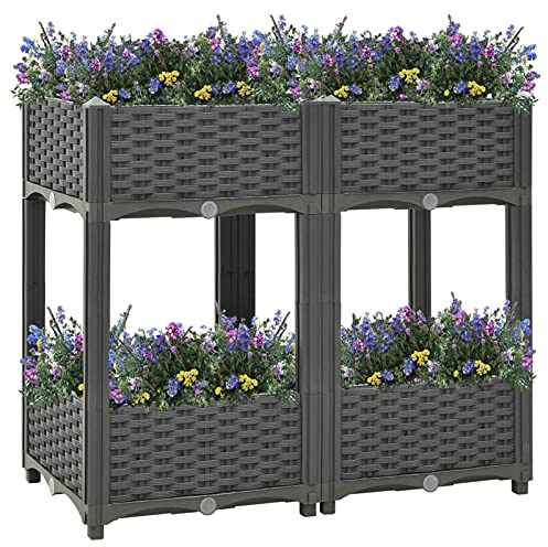 Chaduof Raised Bed 80x40x71 cm Polypropylene,Raised Bed,Raised Garden,Raised Bed Planter,Raised Garden Bed Planter Box Outdoor(SPU:310406)