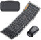 ProtoArc XKM01 Clavier Souris Pliable, Clavier Souris sans Fil AZERTY pour Affaires et Voyages, 2.4G + Dual Bluetooth Pleine-Taille Clavier Portable pour Telephone Tablette iPad - Gris