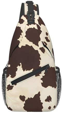 Schwarze und weiße Kuh, geeignet für Sport, Laufen, Reisen, Outdoor-Tragetaschen für Herren und Damen, Kuhfell-Aufdruck, Einheitsgröße, Retro-Stil