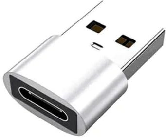 Dproducts - Silver - Upgraded Type C female to USB2.0 Male Converter Connector OTG Data Fast Charging Type C Adapter for Laptop,Computer,Phone,Tv..