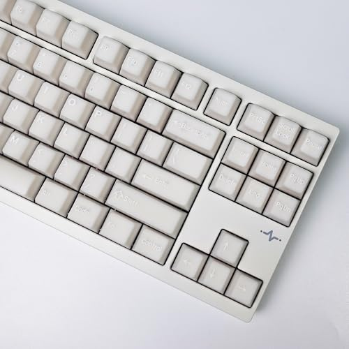 YMKPVR KBDiy White Jade Cherry Profile Keycap 60 Percent, PBT Custom Keycap-174 Keys White Key Caps for 61/64/68/84/87/100/104/108 Cherry MX Mechanical Keyboard