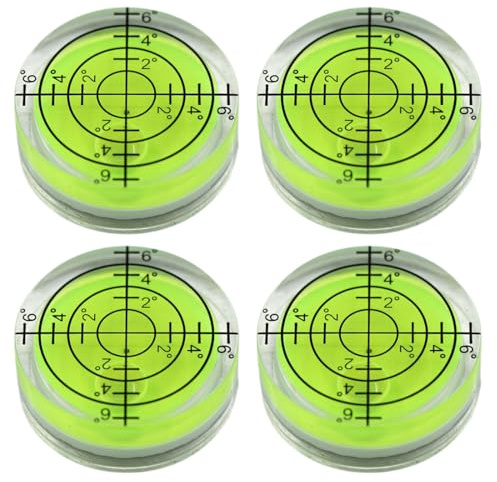NOPKESV 4 Stück Wasserwaage Klein, Mini Libelle, Wasserwaage für Wohnmobil und Wohnwagen, Elektriker, Spirit Level (Ø 32 mm Durchmesser)