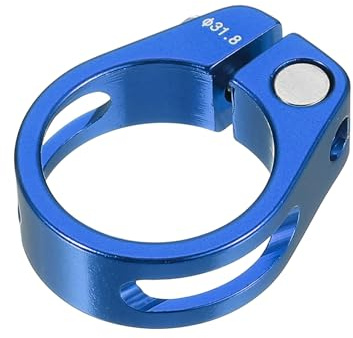 PATIKIL 31.8mm Abrazadera de Tija de Sillín para Bicicleta, Abrazadera de Tubo de Sillín de Aleación de Aluminio Abrazadera de Liberación Rápida para Bicicleta de Montaña Azul