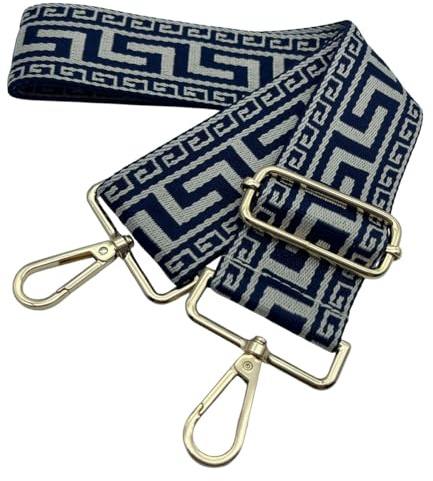 Taschengurte zum Wechseln Taschengurte Breit 5cm, Verstellbarer Schultergurt für Tasche mit Goldener Karabiner Schulterriemen, Umhängegurt fur Damen Handtaschen Crossbody DIY (Dunkelblau) 2