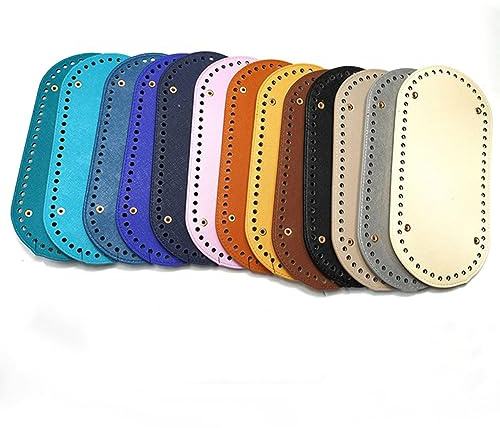 LALAFINA Base Fondo Borsa in PU, 25x12 CM, Fori per Cucito e Uncinetto | Pelle Pu Color Caffè, Protegge Fondo della Borsa, Pulizia Rapida, per Borsette Handmade e Lavori a Mano