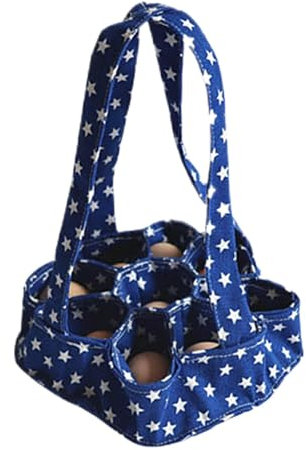 Cesta de recolección de hielo, cesta de recolección de huevos, bolsa de huevo de tela gruesa con 7 bolsas | Contenedor de almacenamiento portátil, soporte de alimentos para ama de casa, jardín y