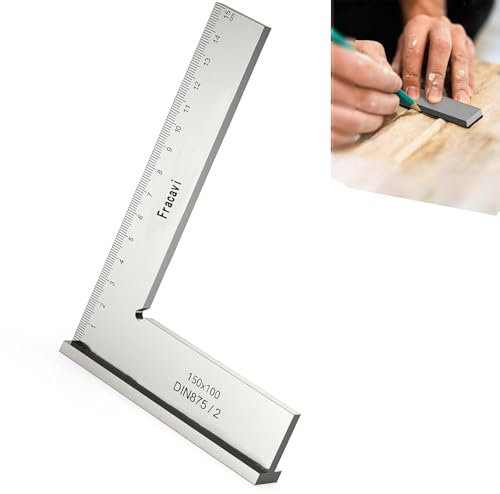 Schlosserwinkel 90° Holzbearbeitungswinkel, mit Messlineal (cm), geeignet für präzise Arbeiten an Metallkonstruktionen und Werkstätten 100X70mm (1)