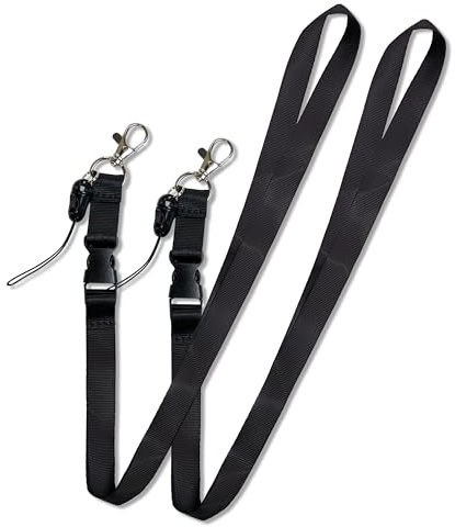 YXIING 2 Pcs Black Lanyard for Neck, Lanyards, Quick Release Lanyard Trap Black, Key Lanyards Uk for Cell Mobile Phone