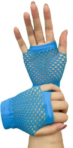 Uteruik Fingerlose Netzhandschuhe für Damen, kurze Fäustlinge für Abend, Hochzeit, Teeparty, Abschlussball, Cosplay