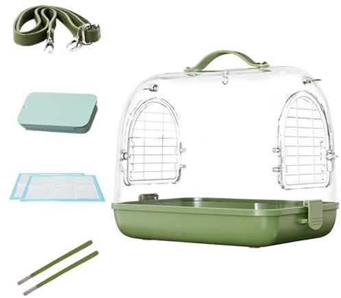 Caja de transporte para pájaros – Caja de viaje para periquitos, bolsa de transporte de aves transpirable, portátil, transparente, desmontable, portátil, bolsa de transporte para mascotas, accesorios