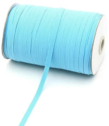 Cinta elástica de 3,0 mm y 6 mm, banda de goma, línea elástica, adorno de encaje para costura, banda para la cintura, accesorios para prendas, 4/10 yardas (azul claro, 6 mm, 10 yardas)