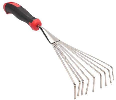 Rastrillo De Mano - Fresadora de Suelo de Acero con Mango | Herramienta De Jardinería Manual De Metal Corta Y Resistente para Césped Arbustos Y Jardín