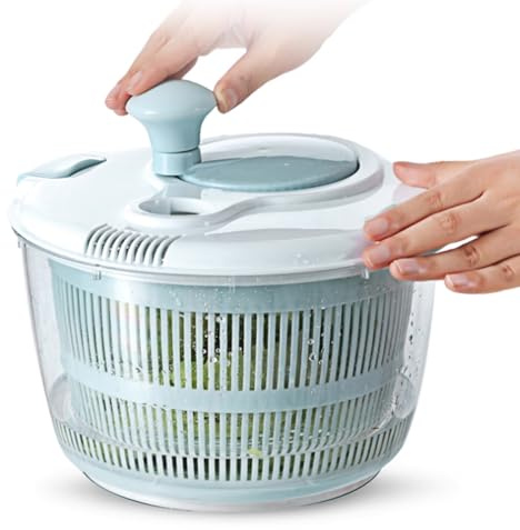 Opilroyn Salad Spinner – Fruit and Spinner – 5 L Kitchen Aid for Spinach, Chili, Tomatoes, Potatoes, Meal Preparation