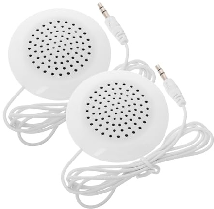 DECOMELODY 2 Pezzi Mini Altoparlanti Esterni Stereo per Telefono e Mini Casse Audio con Jack per Cuffie Design Compatto per Mani Cuscino