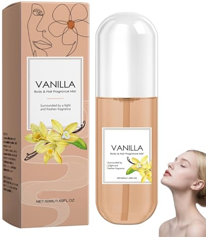 Parfum vanille, spray parfumé pour cheveux et corps, parfum longue durée, déodorant femme, hydratant et rafraîchissant, brume multi-usages portable, format voyage (1pcs)