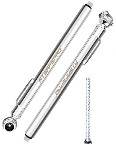 Low Pressure Tire Gauge - 1-20 PSI, 2-Pack Pencil Tire Pressure Gauge with Stainless Steel Body and Metal Made Nozzle, for RO tank, Golf Carts, ATV, UTV & Lawn Mower, Battery-Free, Deflator Function