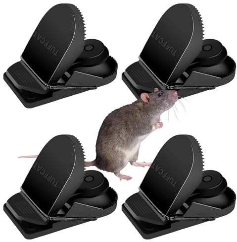 Mausefalle 4er Set Mausefalle Schlagfalle Rattenfalle, Wiederverwendbar Mouse Trap Professionelle Rattenfalle, Ohne RattenköDer, Mausefallen Testsieger für Haus & Garten