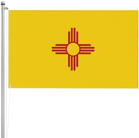 Bandera de Nuevo México de doble cara de 3 x 5 pies. Bandera pesada de triple capa de doble cara para exteriores, 3 x 5 pies, pancarta de jardín de poliéster.