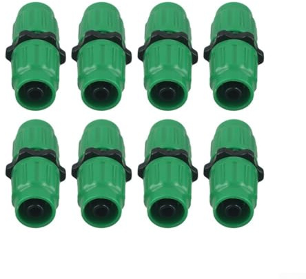 Pumixiy Erweiterbares Gartenschlauch-Reparatur-Set mit Doppelk-Schnellanschluss für 25/50/75/30,5 m und 5/8 Zoll, 3/4 Zoll Schläuche, grüne Kunststoffbeschläge, 4/10/2/8-teilig (8 Stück)
