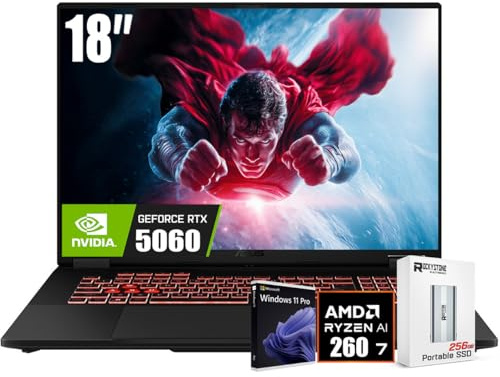 ASUS TUF A18 18 WUXGA Display Gaming Laptop - AMD Ryzen 7 260 Beat i9-13905H - NVIDIA RTX 5060 32GB DDR5 RAM, 1 TB PCIE SSD, RGB Backlit Keyboard, Thunderbolt 4 ，W/RSE Accessories, Win 11 Pro