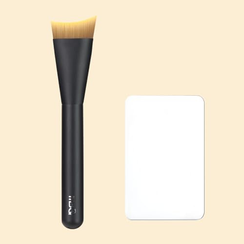 MSQ Flache Foundation Pinsel mit Kosmetische Make-up Mischpalette Edelstahl