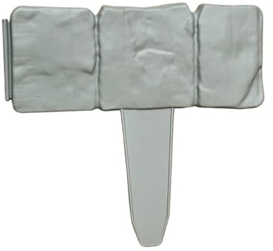 10 pezzi di bordatura da giardino in plastica, pannelli recinzione in finta pietra, barriera for esterni for patio Per Aiuole(Gray)