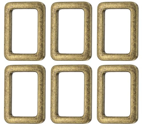 QUARKZMAN 6 Pcs Anneaux Rectangulaires Plats En Métal, Boucle 1 / 26mm Anneaux Carrés Boucle Pour Ceinture En Sangle, Porte-Clés, DIY, Fabrication De Sacs, Bronze