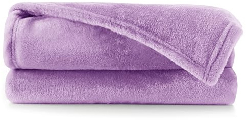 DecoKing Kuscheldecke 200x220 cm lila Decke Microfaser Tagesdecke Mic | Fleece weich sanft kuschelig Lilac