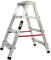Nawa échelle escabeau Double Pliant 4 marches Aluminium antidérapant Hauteur Max. Accessible des Deux côtés 2 x 4 Niveaux Charge Max. 150 Kg. Fabriqué en Europe