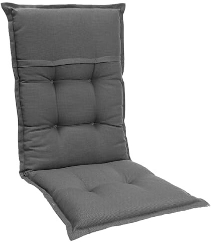 Homeoutfit24 Gartenstuhlauflagen Hochlehner, 4er Set, Grau