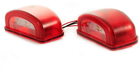 2x LED Kennzeichenbeleuchtung rot Heckmarkierung 12/24V LKW Bus Wohnwagen Kipper Auto