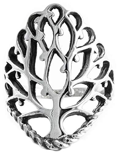 Windalf Celtic Baum Ring MINA 26 mm Lebensbaum Statementring Bohemia Silberring Vintage Damenring 925 Sterlingsilber