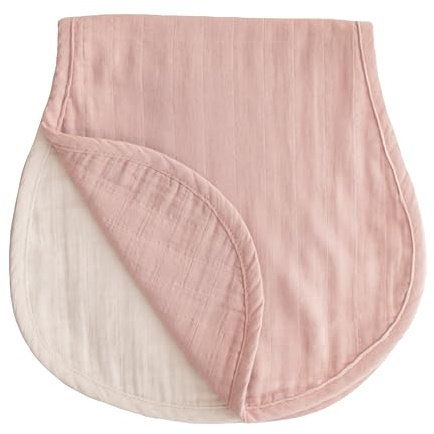 Mushie Dregglis Baby Burp Cloth | Inklusive: 2 x Dregglis | 100% ekologisk bomull | Förtvättad Premium Absorbent | (Blush/Fog)