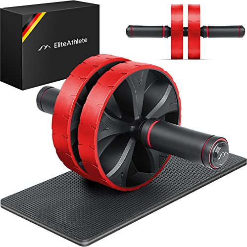 EliteAthlete Bauchroller Bauchmuskeltrainer - Bauchtrainer für Zuhause - Bauch Weg Abdominal Trainer - AB Wheel Roller inkl. gepolsterter Kniematte