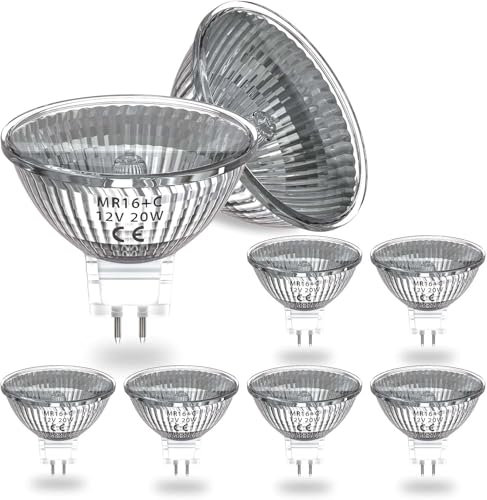 DoRight MR16 GU5.3 Halogenlampen, 20W 12V Niederspannung dimmbar warmweiß 2800K Strahlerlampen, GU5.3 Bi-Pin Base 320 Lumen Reflektorlampe für Einbau Schienenbeleuchtung, 8 pcs